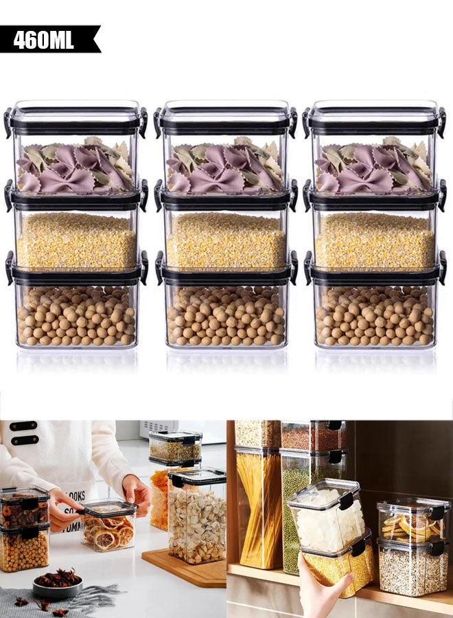 TAPIT 9Pcs Airtight Food Storage Containers Kitchen Canisters for Kitchen Counter Pantry Organizers and Storage Kitchen Organizers and Storage (460ml) - Image 1